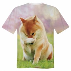 Чоловіча футболка 3D Akita Inu - PrintSalon
