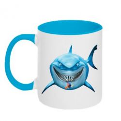 Чашка двухцветная 320ml Акула улыбается - PrintSalon