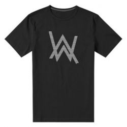Мужская футболка премиум Alan Walker logo stripes - PrintSalon