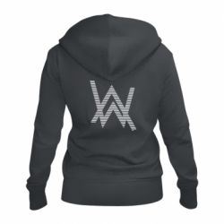 Женское худи на молнии Alan Walker logo stripes - PrintSalon