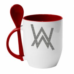 Чашка с ложкой Alan Walker logo stripes - PrintSalon