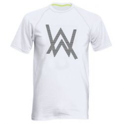 Мужская футболка для спорта Alan Walker logo stripes - PrintSalon