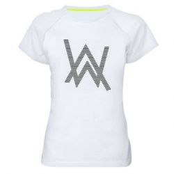 Женская футболка для спорта Alan Walker logo stripes - PrintSalon
