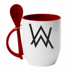 Чашка с ложкой Alan Walker logo - PrintSalon