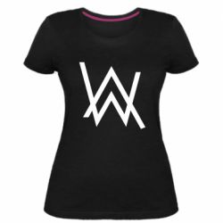 Женская премиум футболка Alan Walker logo - PrintSalon