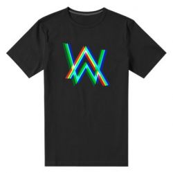 Мужская футболка премиум Alan Walker multicolored logo - PrintSalon