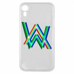 Чехол для iPhone XR Alan Walker multicolored logo - PrintSalon
