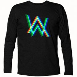 Футболка с длинным рукавом Alan Walker multicolored logo - PrintSalon