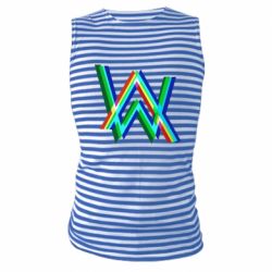 Майка-тельняшка Alan Walker multicolored logo - PrintSalon