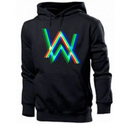 Мужское худи Alan Walker multicolored logo - PrintSalon