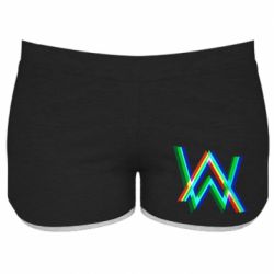 Женские шорты Alan Walker multicolored logo - PrintSalon