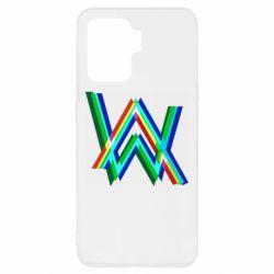 Чехол для Oppo Reno 5 Lite Alan Walker multicolored logo - PrintSalon
