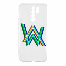 Чехол для Xiaomi Redmi 9 Alan Walker multicolored logo - PrintSalon