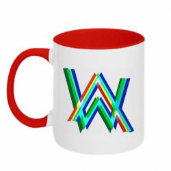 Чашка двухцветная 320ml Alan Walker multicolored logo - PrintSalon