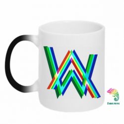Чашка-хамелеон Alan Walker multicolored logo - PrintSalon