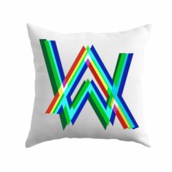 Подушка Alan Walker multicolored logo - PrintSalon