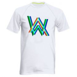 Мужская футболка для спорта Alan Walker multicolored logo - PrintSalon