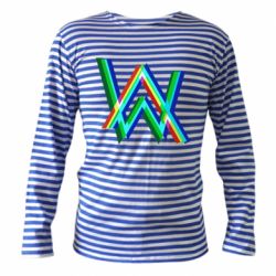 Тельняшка с длинным рукавом Alan Walker multicolored logo - PrintSalon
