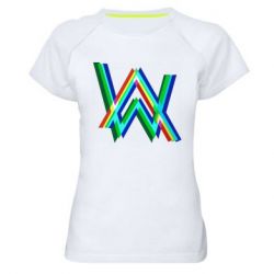 Женская футболка для спорта Alan Walker multicolored logo - PrintSalon