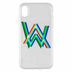 Чехол для iPhone X/Xs Alan Walker multicolored logo - PrintSalon