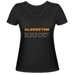 Женская футболка с V-образным вырезом Algorithm - PrintSalon