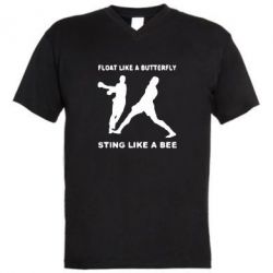 Мужская футболка  с V-образным вырезом Ali: Float Like A Butterfly - PrintSalon
