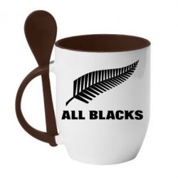 Чашка с ложкой All Blacks - PrintSalon