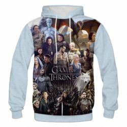 Чоловіче 3D худі All characters of the game of thrones art - PrintSalon