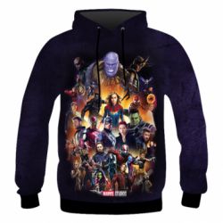 Чоловіче 3D худі ALL heroes of the universe marvel - PrintSalon