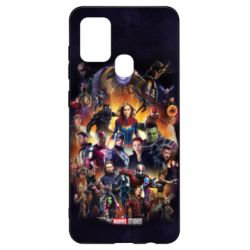 Чохол для Samsung A21s ALL heroes of the universe marvel - PrintSalon