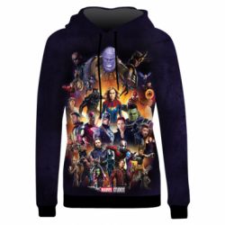 Жіноче 3D худі ALL heroes of the universe marvel-PrintSalon Жіноче 3D худі ALL heroes of the universe marvel
