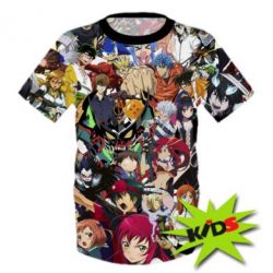 Детская 3D футболка All the heroes of anime - PrintSalon