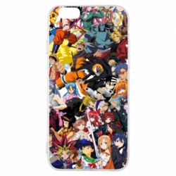 Чехол для iPhone 6/6S All the heroes of anime - PrintSalon
