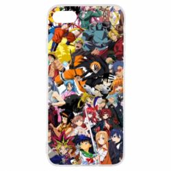 Чехол для iPhone 8 All the heroes of anime - PrintSalon