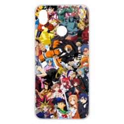 Чехол для Huawei P Smart Plus 2018 All the heroes of anime - PrintSalon