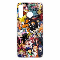 Чехол для Huawei P30 Lite All the heroes of anime - PrintSalon