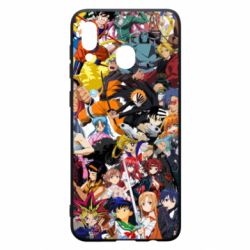 Чехол для Samsung A30 All the heroes of anime - PrintSalon