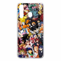 Чехол для Samsung A60 All the heroes of anime - PrintSalon