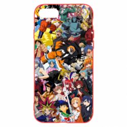 Чехол для iPhone SE 2020 All the heroes of anime - PrintSalon
