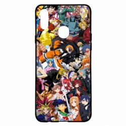 Чехол для Samsung A20s All the heroes of anime - PrintSalon