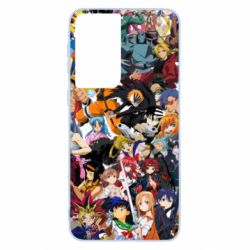 Чехол для Samsung S21 All the heroes of anime - PrintSalon