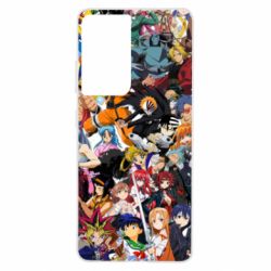 Чехол для Samsung S21 Ultra All the heroes of anime - PrintSalon