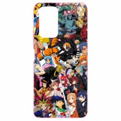 Чехол для Xiaomi Redmi Note 10 Pro All the heroes of anime - PrintSalon