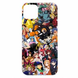 Чехол для iPhone 14 Plus All the heroes of anime - PrintSalon
