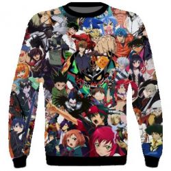3D свитшот All the heroes of anime - PrintSalon