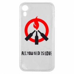 Чехол для iPhone XR All you need is love (Коктейль Молотова) - PrintSalon