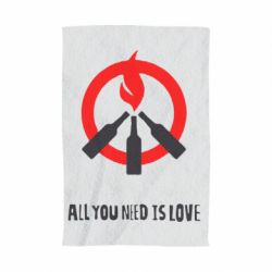 Полотенце с принтом All you need is love (Коктейль Молотова) - PrintSalon
