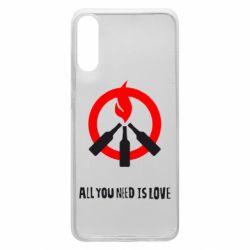 Чехол для Samsung A70 All you need is love (Коктейль Молотова) - PrintSalon