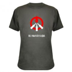 Камуфляжная футболка All you need is love (Коктейль Молотова) - PrintSalon