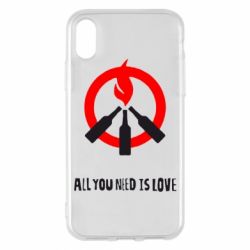 Чехол для iPhone X/Xs All you need is love (Коктейль Молотова) - PrintSalon